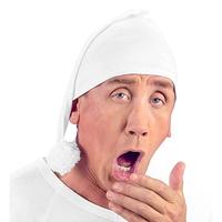 W WIDMANN MILANO Party Fashion 3331S - nachtkap, wit, met pompons, slaapmuts, slaapwandelaar, nachthemd, accessoire, kostuumaccessoires, themafeest, carnaval