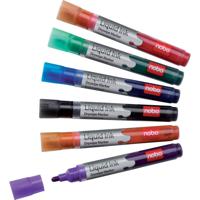 nobo Liquid Ink 1901419 Whiteboardmarkerset Zwart, Rood, Groen, Blauw, Oranje, Violet 6 stuk(s) - thumbnail