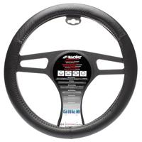 Simoni Racing Stuurwielhoes Inox - Zwart Eco-Leder/Carbon-look - 37-39cm