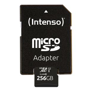 Intenso Premium microSDXC-kaart 256 GB Class 10, UHS-I Incl. SD-adapter