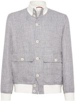 Brunello Cucinelli veste à motif pied-de-poule - Gris