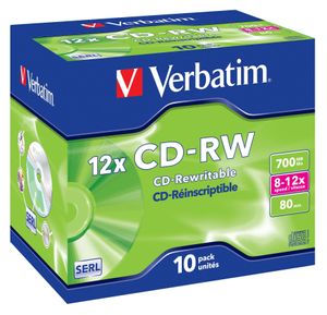 Verbatim CD-RW 12x 700 MB 10 stuk(s)