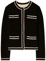 Tory Burch cardigan Kendra en laine mérinos - Noir