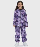 SET - Waterproof Softshell Pants And Hoodie Purple Zebra