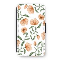 Peachy flowers: iPhone XS Flip Hoesje