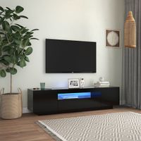 Tv-meubel met LED-verlichting 160x35x40 cm zwart - thumbnail