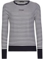 Dolce & Gabbana logo-embroidered striped jumper - Blanc