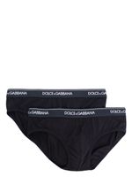 Dolce & Gabbana logo-waistband cotton briefs (pack of two) - Bleu