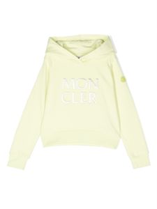 Moncler Enfant hoodie en coton à logo brodé - Vert