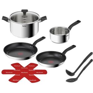 TEFAL B818S804 8-delige pannenset - roestvrijstaal