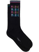 Marni chaussettes à logo en intarsia - Noir