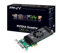 PNY Quadro NVS 420 LP grafische kaart (PCI-e x1, 256 MB GDDR3-geheugen, Quad Display Port via VHDCI, 1 GPU)