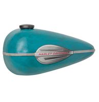 Harley-Davidson Distressed Scale Model Benzinetank Metalen Wand Decor Blauw Turquoise HDL-15521 - thumbnail