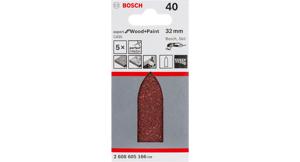 Bosch Accessories Expert for Wood 2608605166 Deltaschuurpapier Met klittenband, Ongeperforeerd Korrelgrootte 40 Hoekmaat 32 mm (l x b) 88 mm x 32 mm 5 stuk(s)