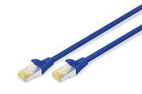 DIGITUS LAN kabel Cat 6A - 0.5m - RJ45 netwerkkabel - S/FTP afgeschermd - Compatibel met Cat-6 & Cat-7 - Blauw
