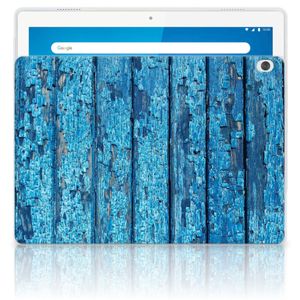 Lenovo Tab M10 Silicone Tablet Hoes Wood Blue