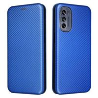 Motorola Moto G62 5G Flip Cover - Koolstofvezel - Blauw - thumbnail