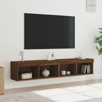 Tv-meubels met LED-verlichting 2 st 80x30x30 cm bruineikenkleur - thumbnail