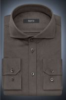 Desoto Luxury Slim Fit Jersey shirt kaki, Effen - thumbnail