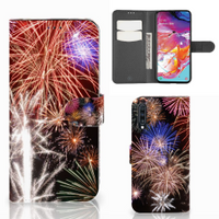 Samsung Galaxy A70 Wallet Case met Pasjes Vuurwerk - thumbnail