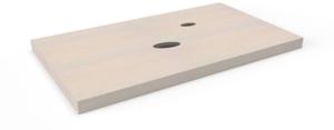 Ben Elina blad Beige beton 80x45x2 cm met 1 sifonuitsparing in het midden en kraangat rechts