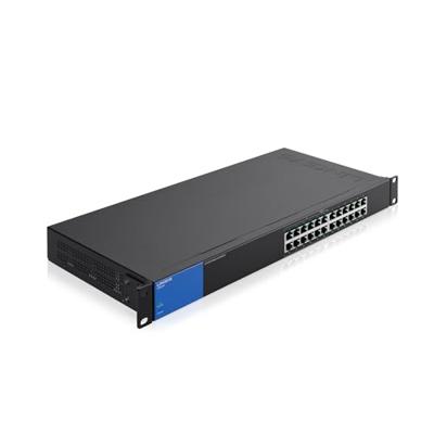 Linksys LGS124P-EU 24-poorts onbeheerde Gigabit PoE-netwerkswitch met 12 PoE+-poorten, 120 W, voor bedrijven, kantoor, IP-beveiliging - Ethernet-switch/hub met metalen behuizing