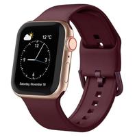 By Qubix - Soft siliconen bandje met gespsluiting - Bordeaux - Compatible met Apple Watch 38mm / 40mm / 41mm / 42mm - Compatible Apple watch bandjes