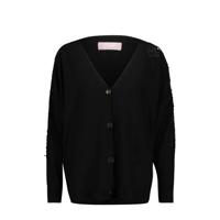 Cassis fijngebreid vest met kant zwart/goud