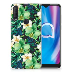 Alcatel 1S (2020) TPU Case Orchidee Groen