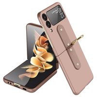 Samsung Galaxy Z Flip3 5G hoesje met metalen ring - roségoud