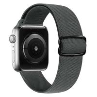 By Qubix - Solo Loop Nylon bandje - Donkergrijs - Compatible met Apple Watch 38mm / 40mm / 41mm / 42mm - Compatible Apple watch bandjes