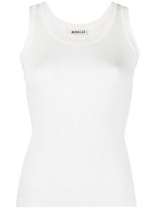 Auralee haut en coton à design sans manches - Blanc