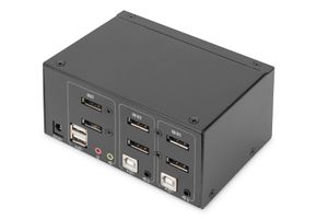 Digitus DS-12862 KVM-switch 2 poorten DisplayPort Toetsenbord, USB 1920 x 1080 Pixel, 1920 x 1200 Pixel, 1920 x 1280 Pixel, 1920 x 1440 Pixel, 2560 x 1080