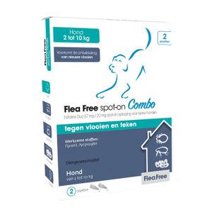 Flea Free Spot-On Combo voor honden 2 - 10 kg 2 x 4 pipetten