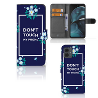 Motorola Moto G14 Portemonnee Hoesje Flowers Blue DTMP - thumbnail