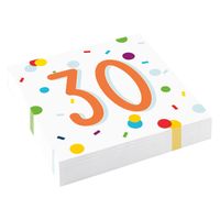 Feestservetten 30 Jaar Confetti (20st) - thumbnail