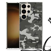 Samsung Galaxy S24 Ultra Doorzichtige Silicone Hoesje Army Light - thumbnail