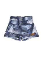 Chiara Ferragni Kids short à imprimé patchwork - Bleu - thumbnail