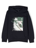 Il Gufo hoodie en coton à imprimé graphique - Bleu