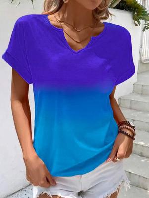 Ombre Notched Casual Shirt Ombre Notched Casual Shirt