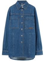 Burberry chemise en jean à logo brodé - Bleu