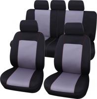 Carpoint stoelhoezenset Lisboa uni zwart/grijs 9 delig