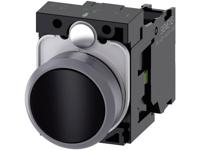 Siemens SIRIUS ACT 3SU1130-0AB10-1BA0 Druktoets Kunststof frontring, Bedieningsknop vlak Zwart 1 stuk(s)