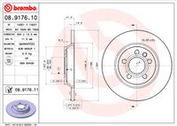 Remschijf BREMBO, Remschijftype: Massief, u.a. für VW, Seat, Ford