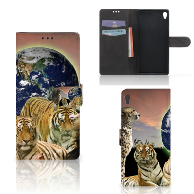 Sony Xperia XA Ultra Telefoonhoesje met Pasjes Roofdieren