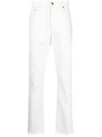 Gucci logo-patch raw-cut jeans - Blanc