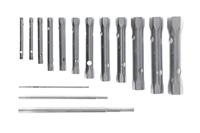 GEDORE Dubbele steeksleutelset, 12-delig, holle schacht, 6-kant, met 3 draaistiften, gereedschap, verchroomd staal, KD 26 R-120