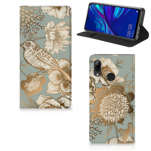 Smart Cover voor Huawei P Smart (2019) Vintage Bird Flowers