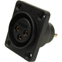 Cliff CP30070 XLR-connector Flensbus, contacten recht Aantal polen: 3 Zwart 1 stuk(s)