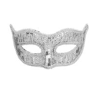 Verkleed gezichtsmasker Venitiaans - zilver met pailletten - volwassenen - Carnaval/gemaskerd bal